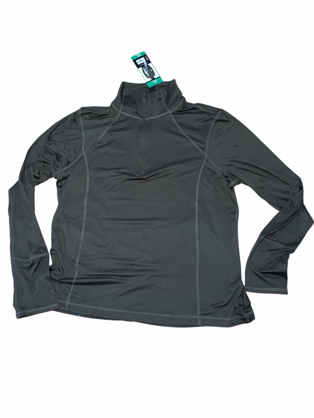 Lukka Lux Women’s Olive Green Quarter-Zip Performance Long Sleeve Top in XL